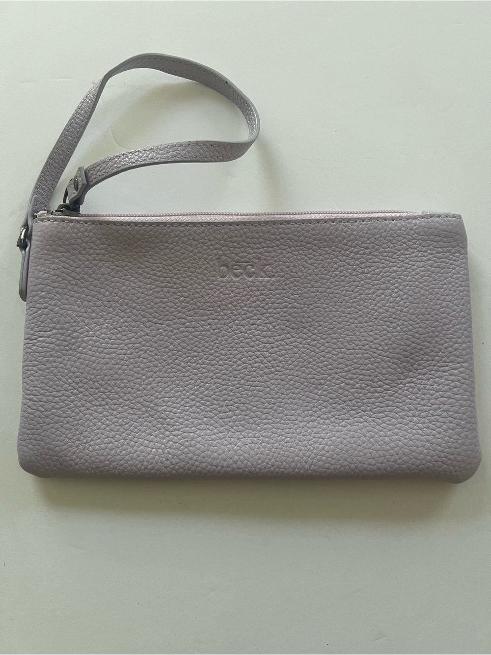 Beck Bags Pebbled Leather Wristlet